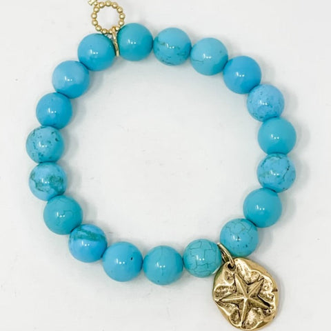 PowerBeads by jen Petites Blue Howlite Bracelet with Starfish Charm