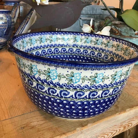 Polish Pottery Signature Large Mixing/Bread Bowl