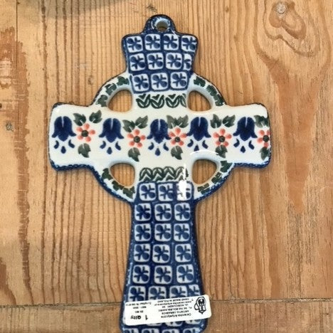 Polish Pottery Hand-Painted Cross