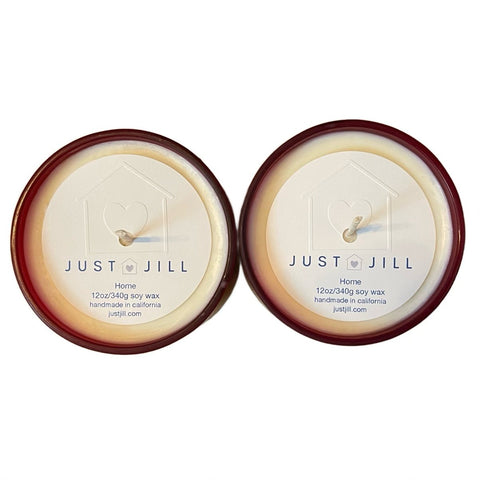Just Jill Set of 2 Limited-Edition Red Frosted Glass Candles