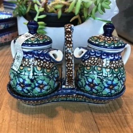 Polish Pottery Signature Oil and Vinegar Set