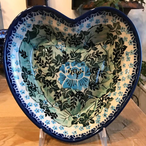 Polish Pottery Signature Heart Shape Dish