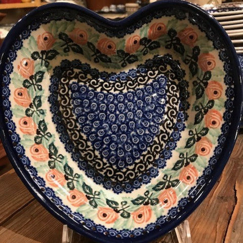 Polish Pottery Signature Heart Shape Dish