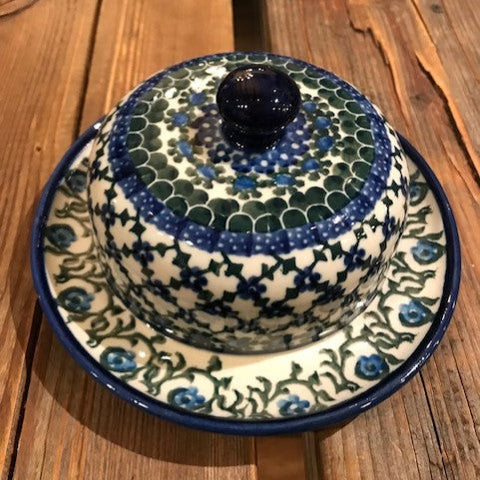 Polish Pottery Signature Round Butter/Cheese Dish