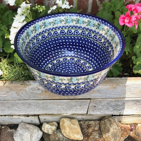 Polish Pottery Signature Large Mixing/Bread Bowl