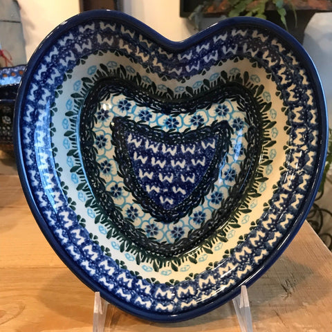 Polish Pottery Signature Heart Shape Dish