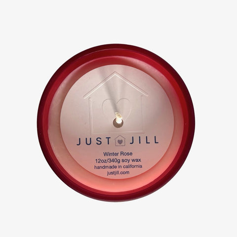 Just Jill Set of 2 Limited-Edition Red Frosted Glass Candles