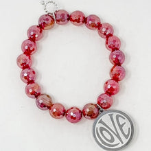 Load image into Gallery viewer, PowerBeads by jen Petites Faceted Strawberry Agate with Love Charm
