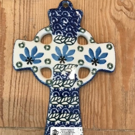 Polish Pottery Hand-Painted Cross