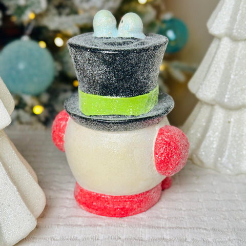 Jolly Snowman Head Figurine with Birds for Just Jill