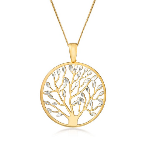 Ross-Simons Italian Sterling/18kt Gold Over Sterling Tree of Life Pendant Necklace