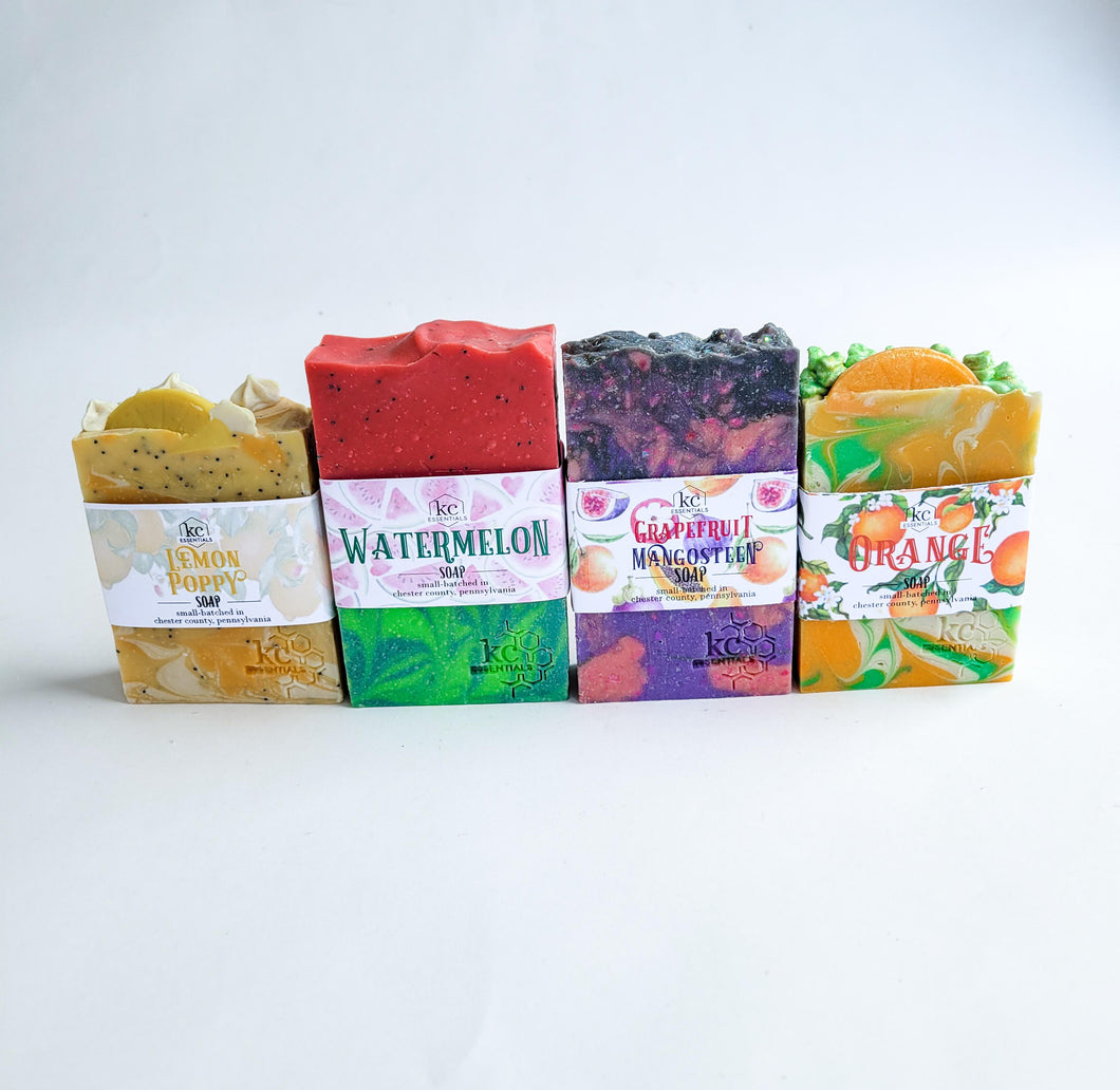 kc Essentials Set of 4 Artisan Crafted Fruit Soaps