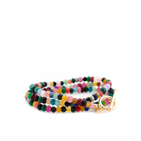 Marlyn Schiff Multi-Colored Crystal Beaded Toggle Wrap