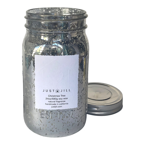 Just Jill Christmas Tree Mason Jar Candle 24 oz