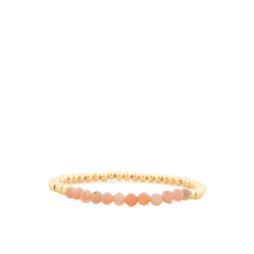 Marlyn Schiff Crystal and Orange Stone Stretch Bracelet