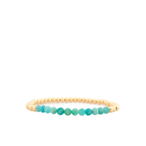 Marlyn Schiff Crystal and Turquoise Stone Stretch Bracelet
