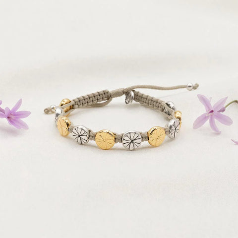 My Saint My Hero Be Kind Human Bloom Bracelet-Silver and Gold