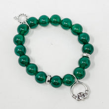 Load image into Gallery viewer, PowerBeads by jen Petites Green Jade Bracelet with Claddagh Charm
