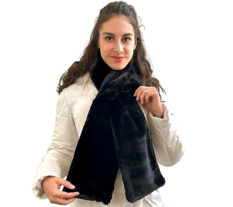 Sprigs Faux Fur Scarf with Velvet Perfect Fit Texting Gloves