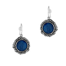 Load image into Gallery viewer, Danny Newfeld Sterling Silver Twisted Rope Lapis Earrings
