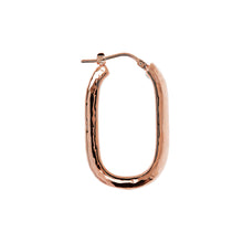 Load image into Gallery viewer, Bellissimo Bronzo Italian Hammered Elongated Hoop Earrings
