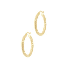 Load image into Gallery viewer, Bellissimo Bronzo Italian 1&quot; Hammered Round Hoop Earrings
