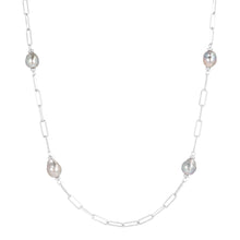 Load image into Gallery viewer, Louis Dell&#39;Olio &quot;Perla Moderna&quot; Bronze Ming Pearl Station Necklace

