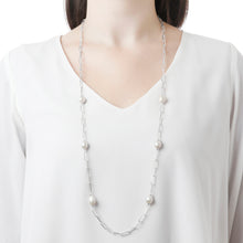Load image into Gallery viewer, Louis Dell&#39;Olio &quot;Perla Moderna&quot; Bronze Ming Pearl Station Necklace
