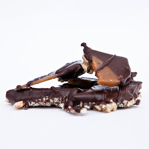 Piece of Scamps Toffee Dark Chocolate Toffee