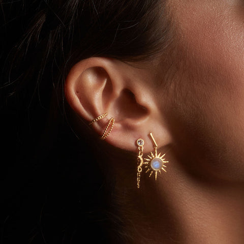 Satya North Star Moonstone Starburst Earrings