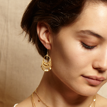 Load image into Gallery viewer, Satya Gold Veils - Petal Chandelier Earrings
