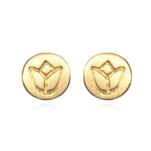 Load image into Gallery viewer, Gold Lotus Stud Earrings - Satya Online

