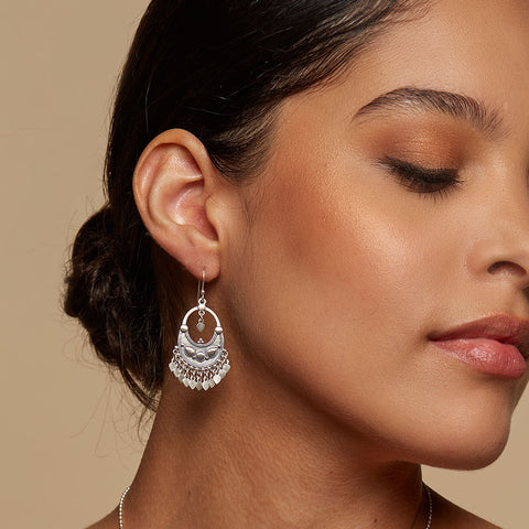 Satya Sterling Silver Veils - Petal Chandelier Earrings
