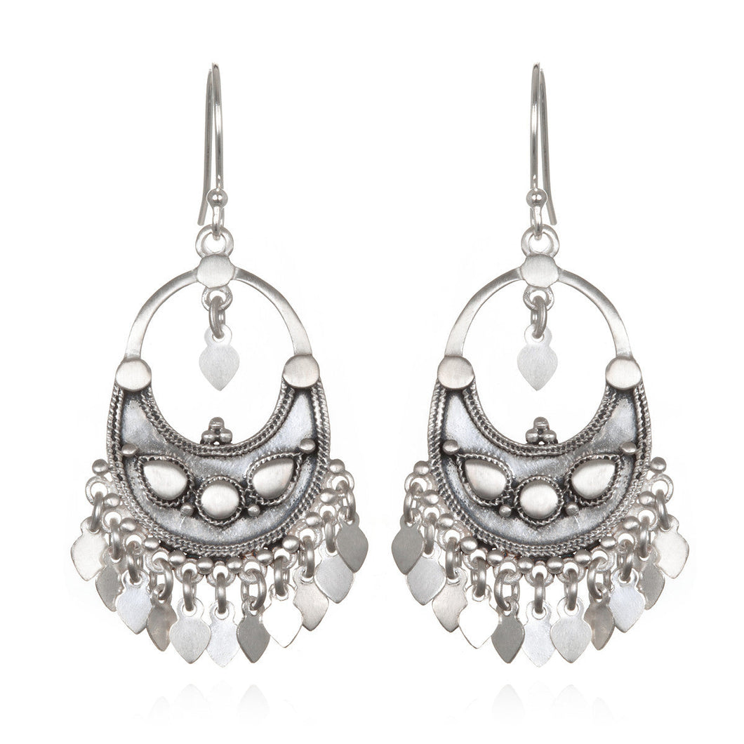 Silver Veils - Petal Chandelier Earrings - Satya Online