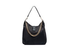Load image into Gallery viewer, WanderFull Black HydroHobo Bag with Goldtone Accents
