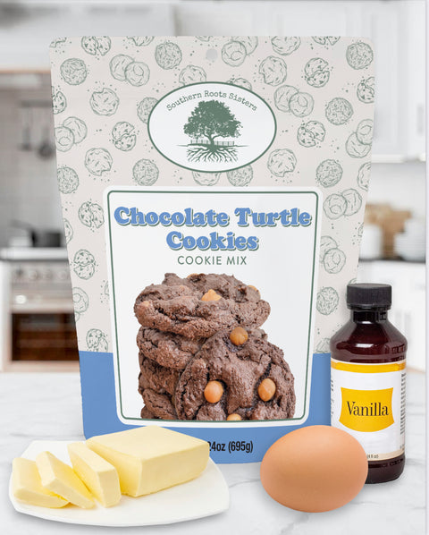 Southern Roots Sisters Gourmet Chocolate Turtle Cookies (3 pack) w/ Bonus Pack