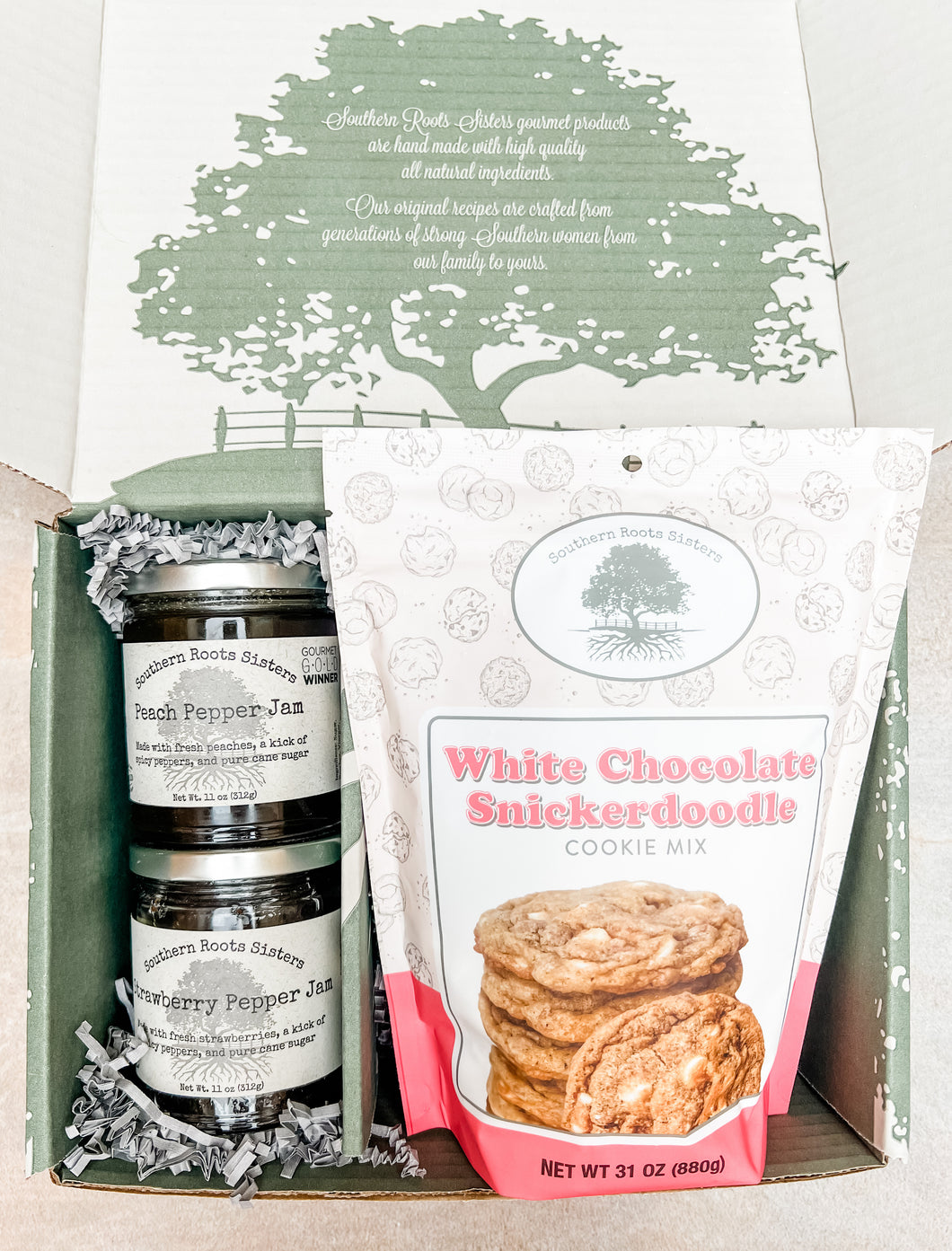 Southern Roots Sisters Fruit Pepper Jam and Cookie Gift Set