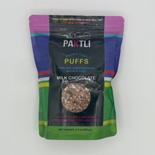 Load image into Gallery viewer, PAKTLI Puffed Ancient Grain Milk Chocolate Snack Cakes  and Puffs
