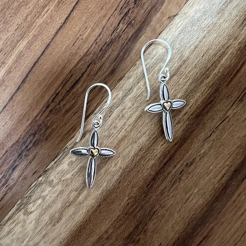 Steven Lavaggi Sterling Silver My Hero Cross Earrings – Just Jill Shop
