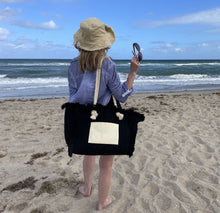 Load image into Gallery viewer, Sprigs TerryCloth  Fringe Tote w/ Wrislet
