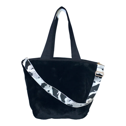 Sprigs Faux Fur Slouch Tote w/ Removeable Crossbody Strap