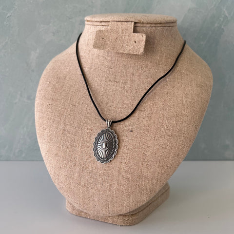 Southwest Sterling Silver Concha Necklace