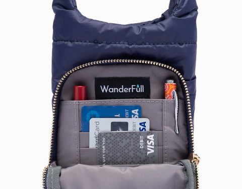WanderFull HydroBag Island Navy Crossover with Printed Strap