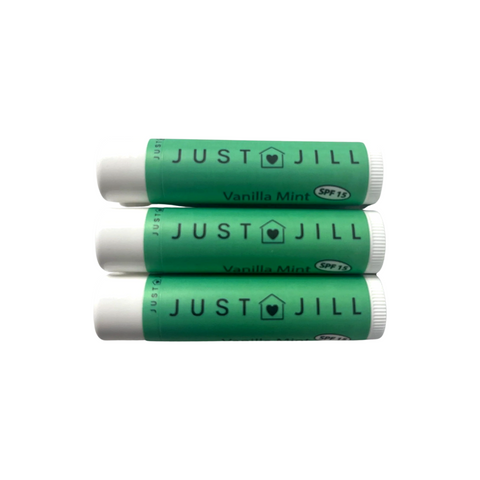 Just Jill & Mad Gab's Set of 3 Vanilla Mint SPF 15 Lip Balms