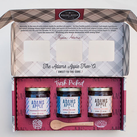 Adams Apple Co 3-Jar Gourmet Jams Plaid Gift Box