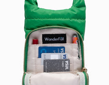 Load image into Gallery viewer, WanderFull HydroBag Kelly Green Crossover Bag with Printed Strap
