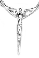 Load image into Gallery viewer, Steven Lavaggi Sterling Silver Petite Angel of Hope Pendant Close Up

