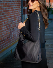 Load image into Gallery viewer, WanderFull Black HydroHobo Bag with Goldtone Accents

