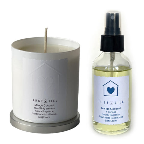 Just Jill Scented Candle and Room Spray Duo-Mango Coconut