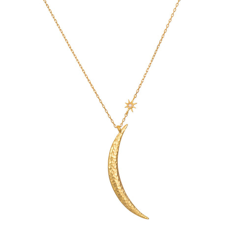 Satya Adjustable Illuminated Path Gold Moon Necklace